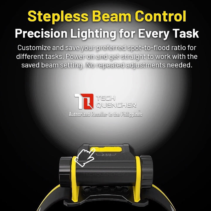 Nitecore NWH20 Headlamp - 600 Lumens - Electronic Beam Control - Spotlight + Floodlight - IP66