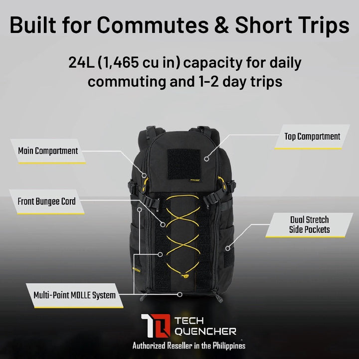 Nitecore BP24 Backpack 24L - 500D Cordura® Fabric - Modular Expansion- YKK zippers - 15 inch Laptop