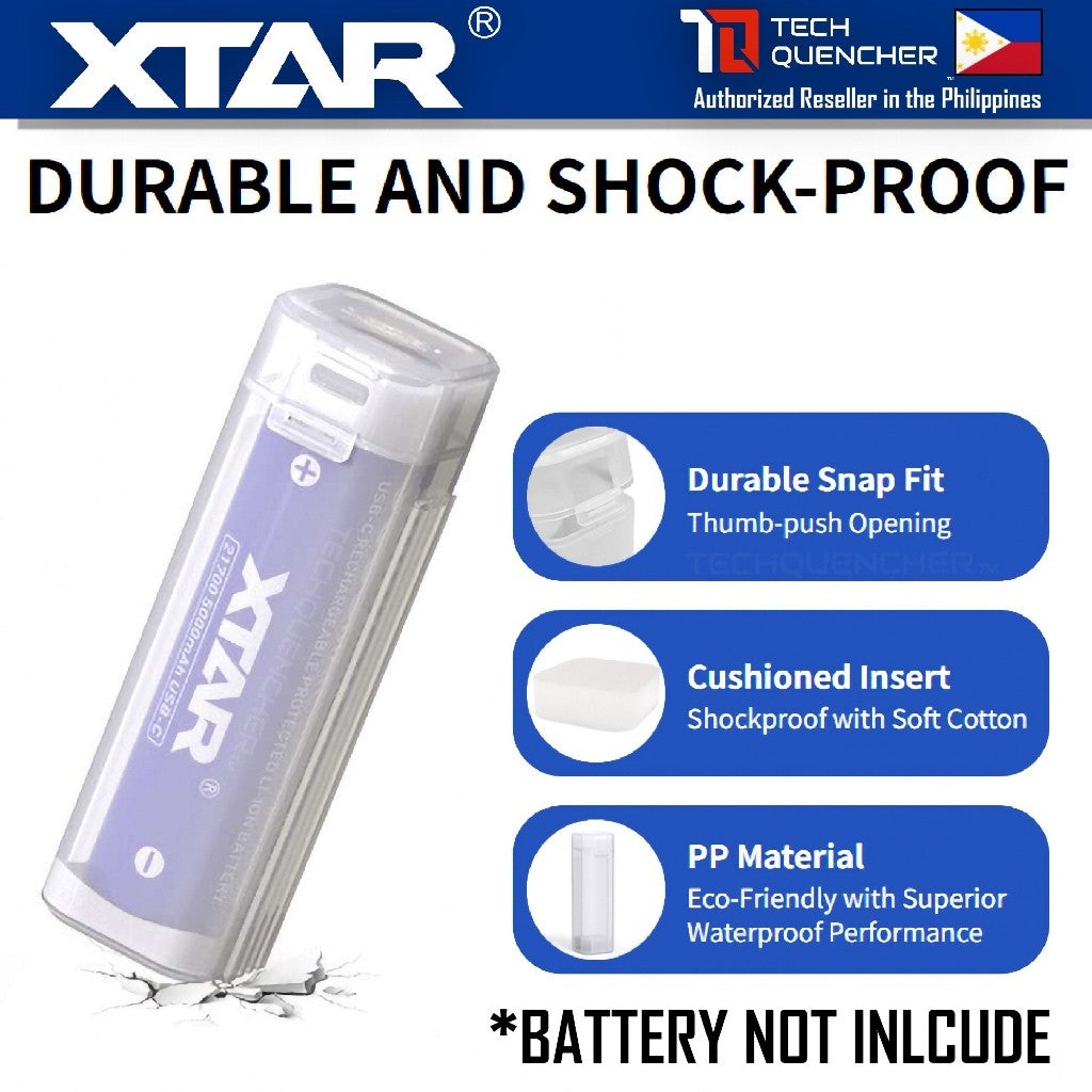 XTAR XB1 21700 Modular Battery Case - Single Slot - Expandable Modular Case - Dust + Shock Proof