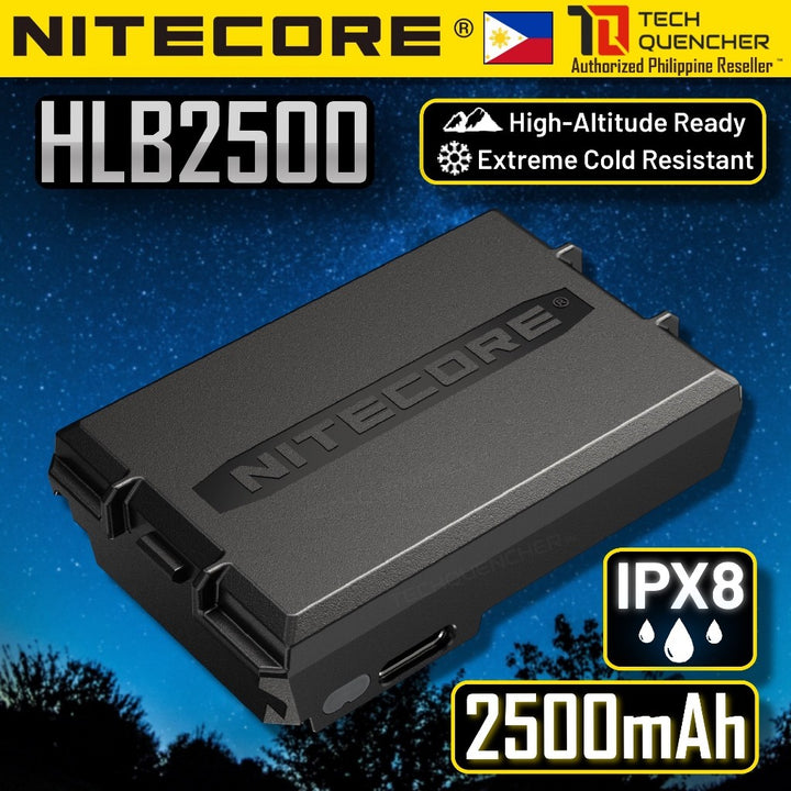 Nitecore HLB2500 Battery - 2500mAh - USB-C Rechargeable - IPX8 - For HA29 UHE and HA27 UHE