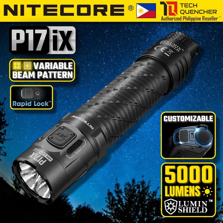 Nitecore P17iX Flashlight - 5000 Lumens - Customizable - 5500mAh Battery - Lock Switch- USB-C - IP68