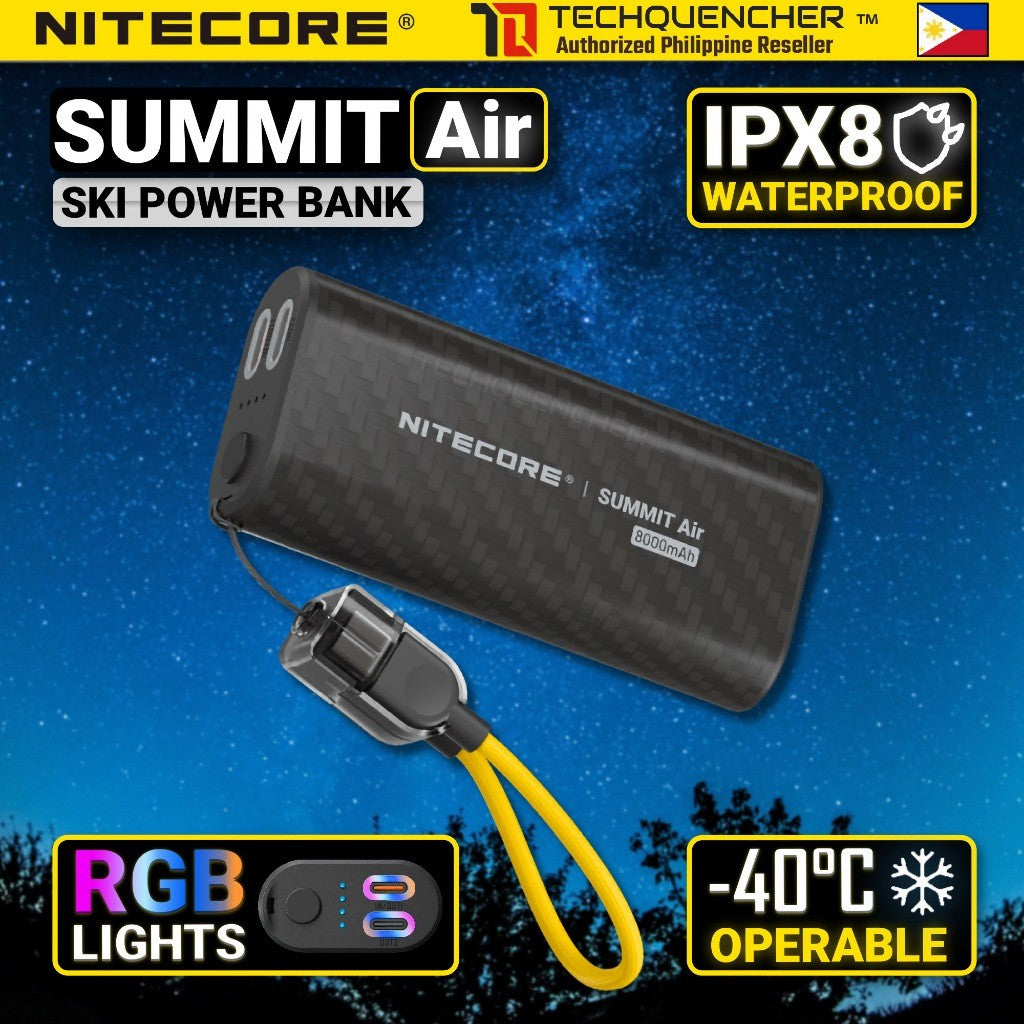 Nitecore Summit Air Power Bank -40°C Operable - Lightweight - 135g - 8000mAh - IPX8 -DUAL USB-C RGB