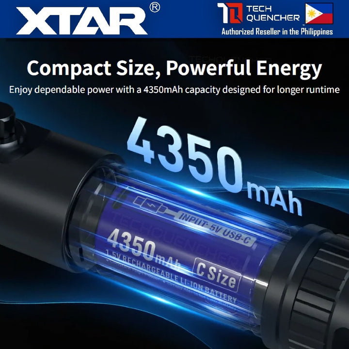 XTAR C Size Li-ion Battery - Size C - LR14 - R14 - 1.5V - 4350mAh High Capacity - USB-C Rechargeable
