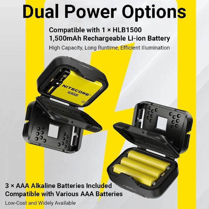 Nitecore HA13 V2 Headlamp 350 Lumens - RGB Light Red Blue Green - Dual Power - AAA or HLB1500 - IP66