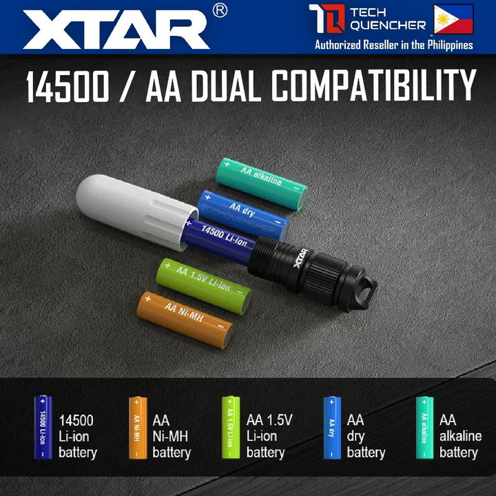 XTAR SD2 Dive Beacon Flashlight - 4 Color - Waterproof - USB-C Rechargeable 14500 1300mAh Battery