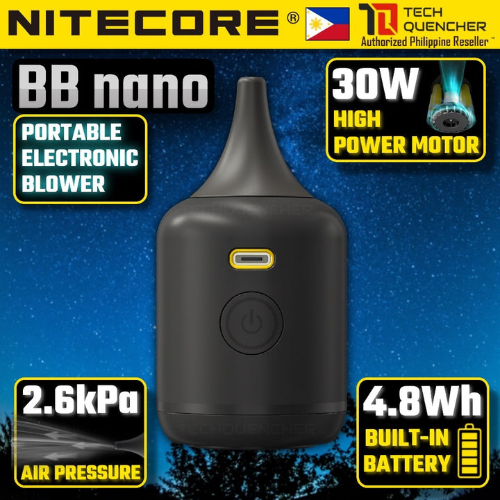 Nitecore BB Nano - Portable Blower - Built-In Rechargeable Battery - Camera Cleaning + Vacuum -USB-C