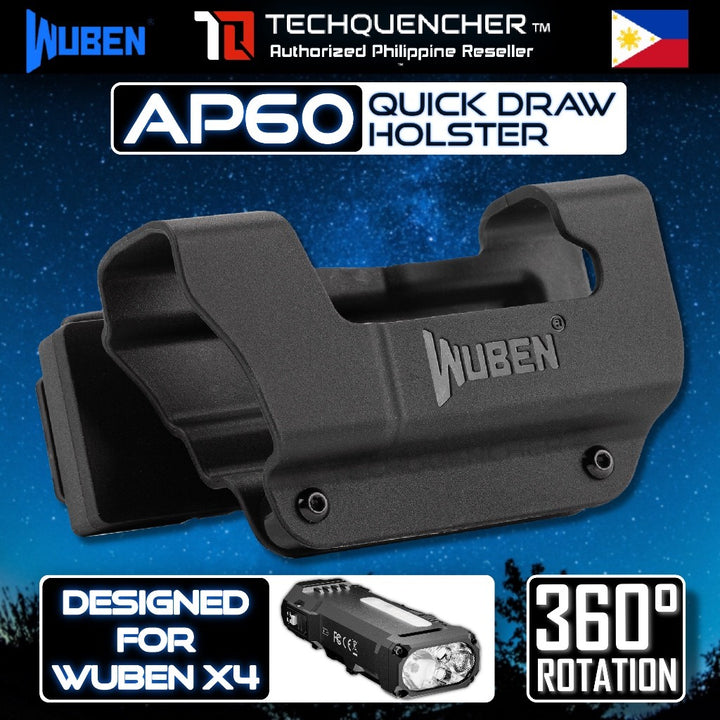 Wuben AP60 Quick-Draw Holster for X4 Flashlight - 360 Rotation - High Strength - Impact Resistant