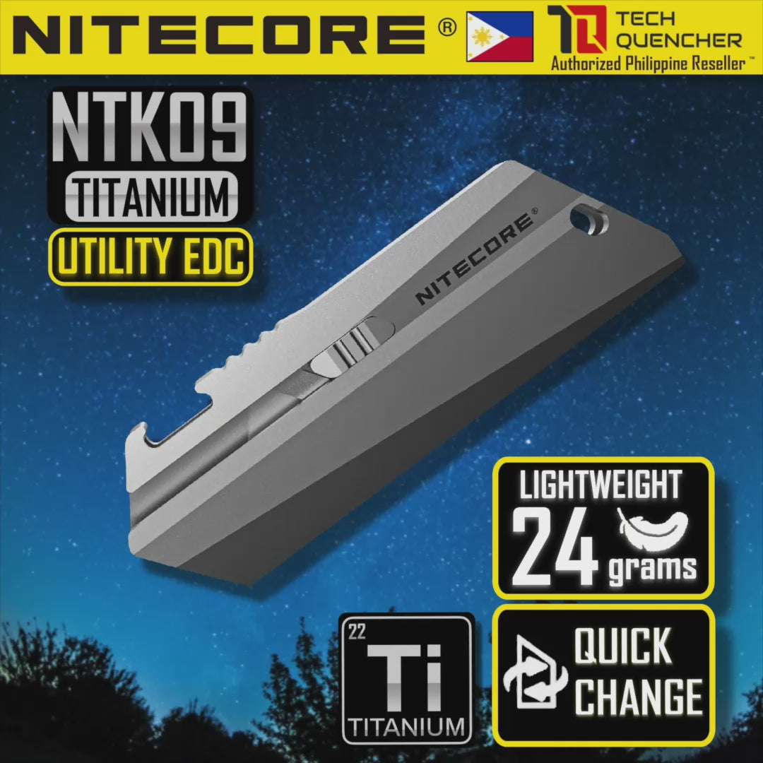Nitecore NTK09 Titanium Utility Tool - Lightweight 49grams - Premium EDC Keychain - Replaceable Tip