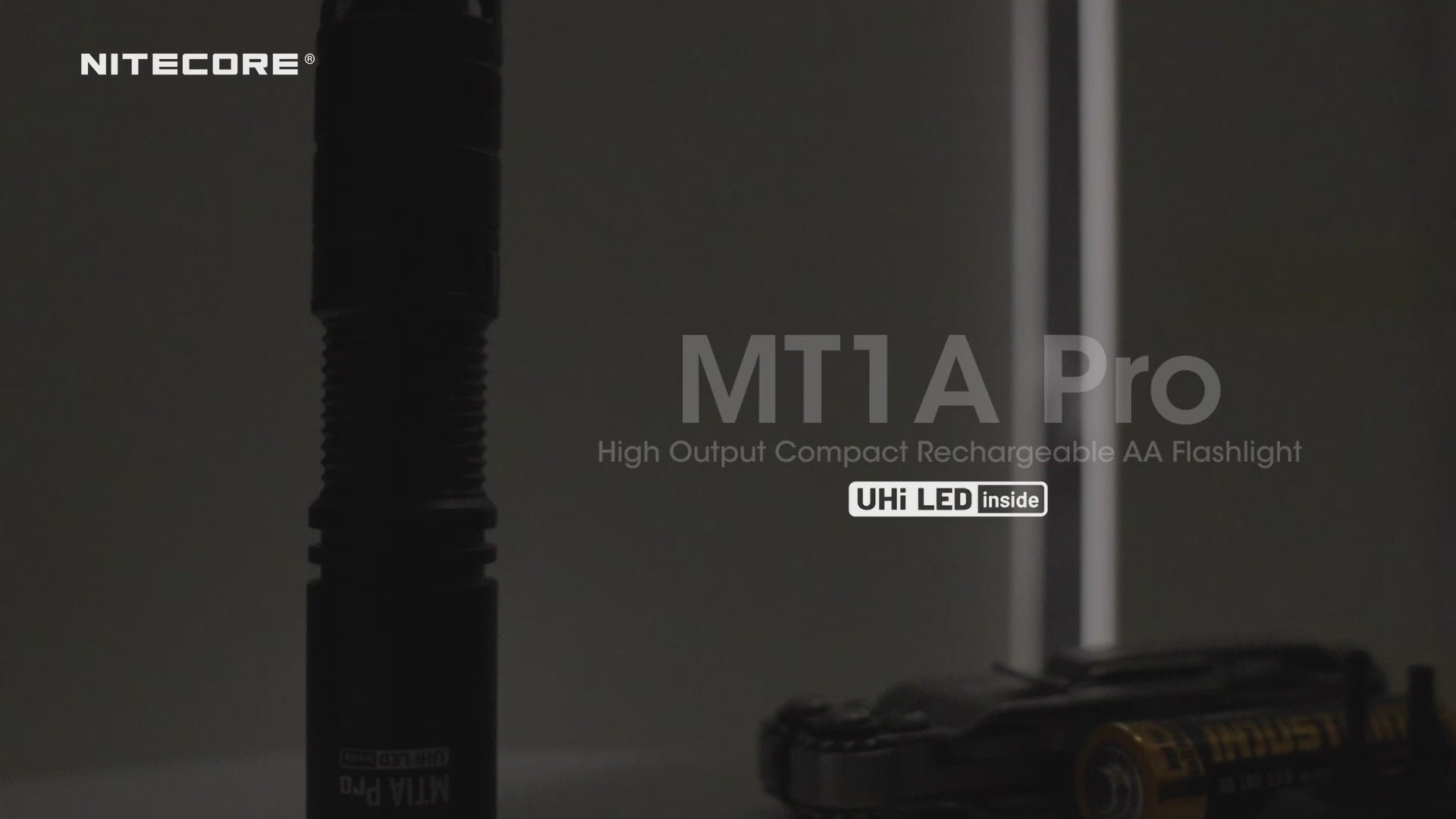 Nitecore MT1A Pro Flashlight - 800 Lumens - 1x AA Battery - 250m - USB-C Rechargeable Battery- IP68