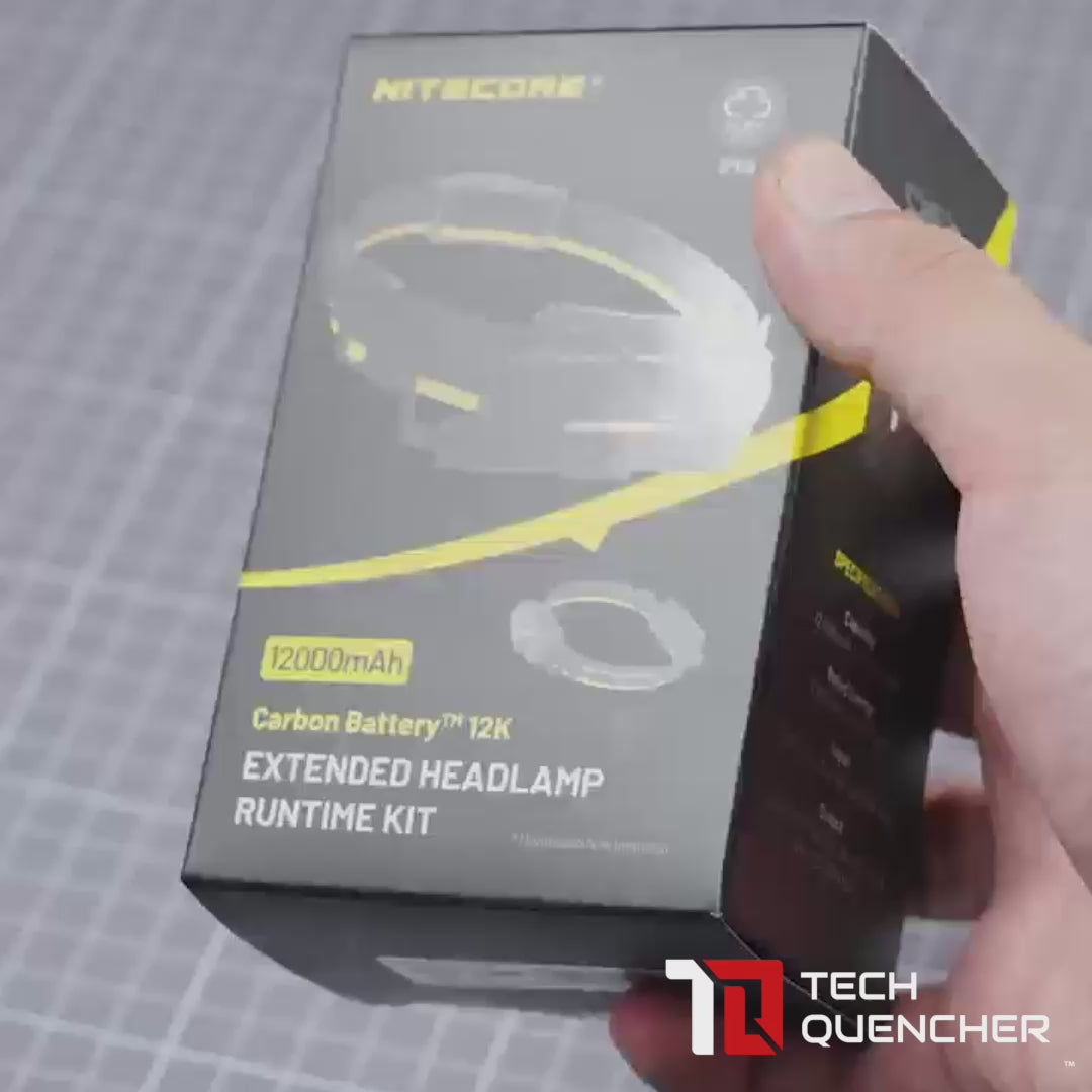 Nitecore Carbon Battery 12K Kit - Extended Headlamp Runtime Kit - 12000mAh - Powerbank - USB-C -IP68