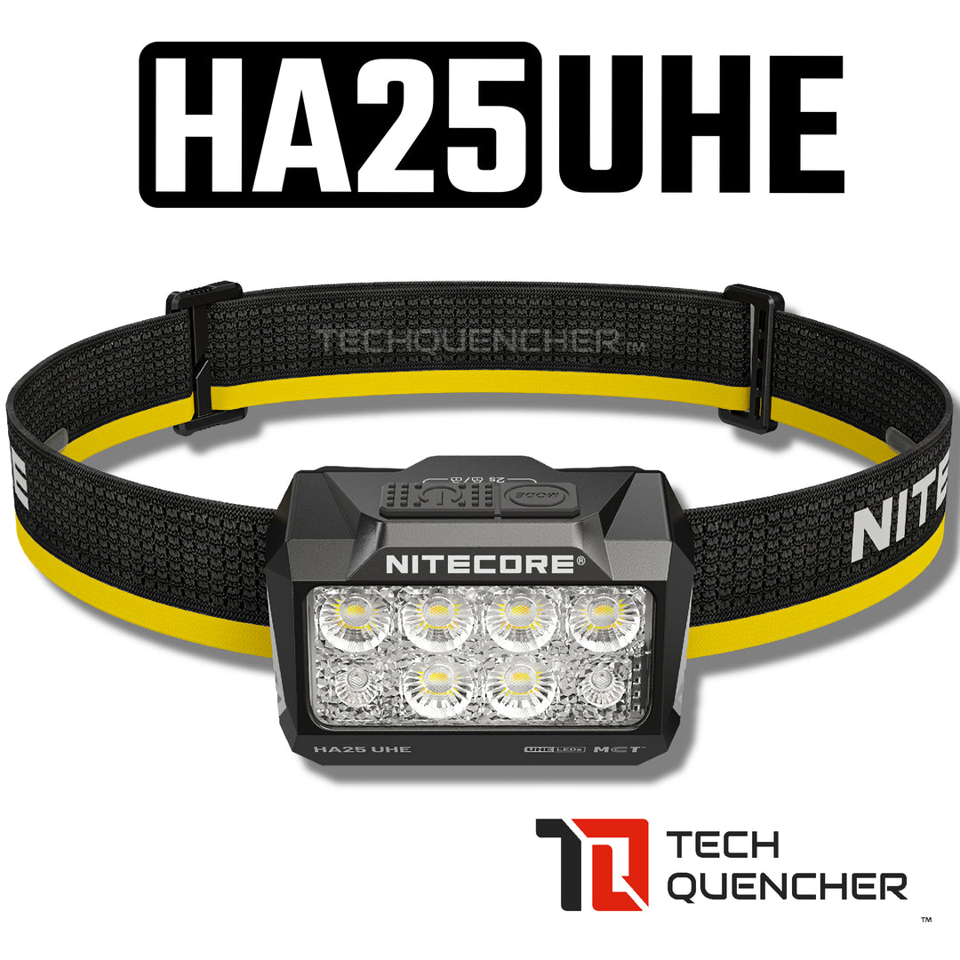 Nitecore HA25 UHE Headlamp - 800 Lumens - MCT - Dual Battery - AAA or Li-ion - Aluminum Heat Sink