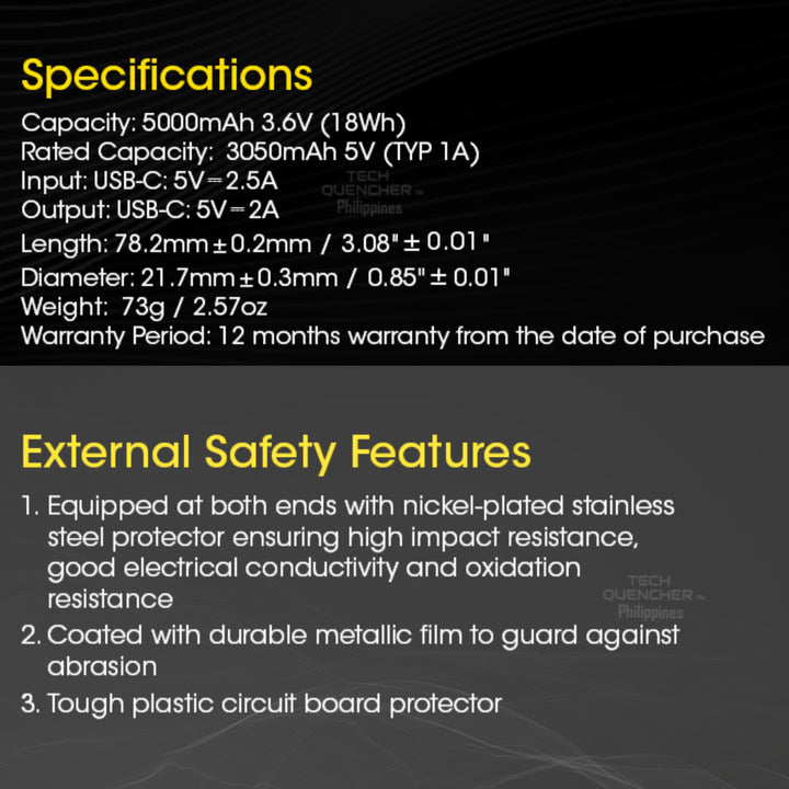 Nitecore NL2150RX Battery - 5000mAh