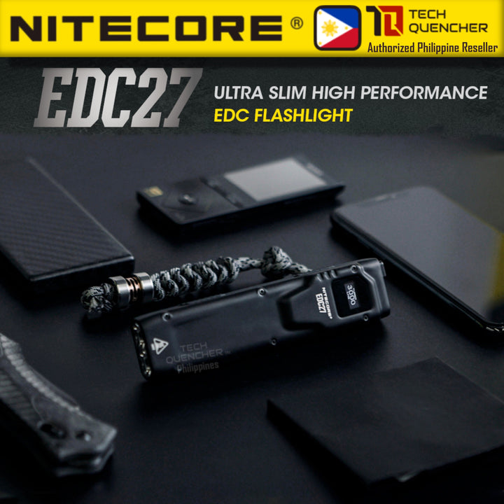 Nitecore EDC27 V2 Flashlight with Sensor Protect - 3000 Lumens - USB-C Rechargeable 1700mAh Battery