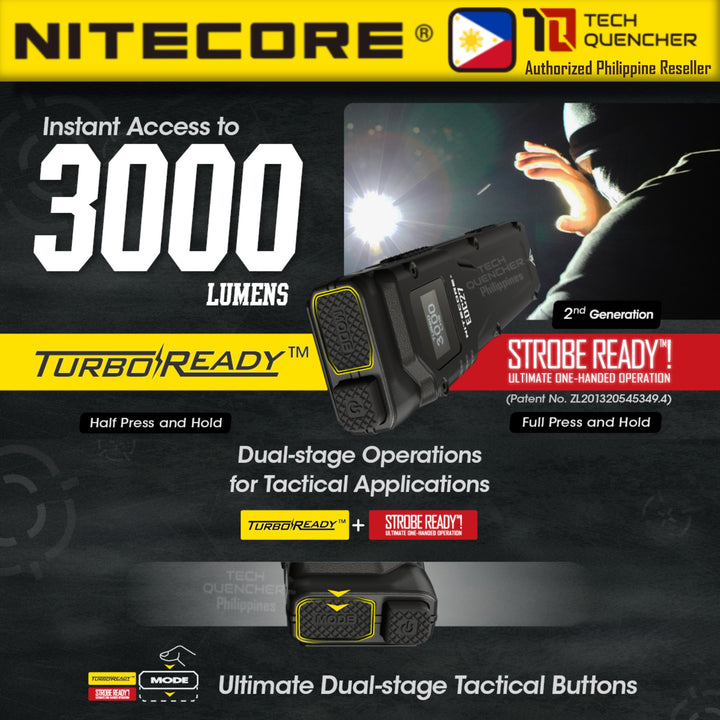 Nitecore EDC27 V2 Flashlight with Sensor Protect - 3000 Lumens - USB-C Rechargeable 1700mAh Battery