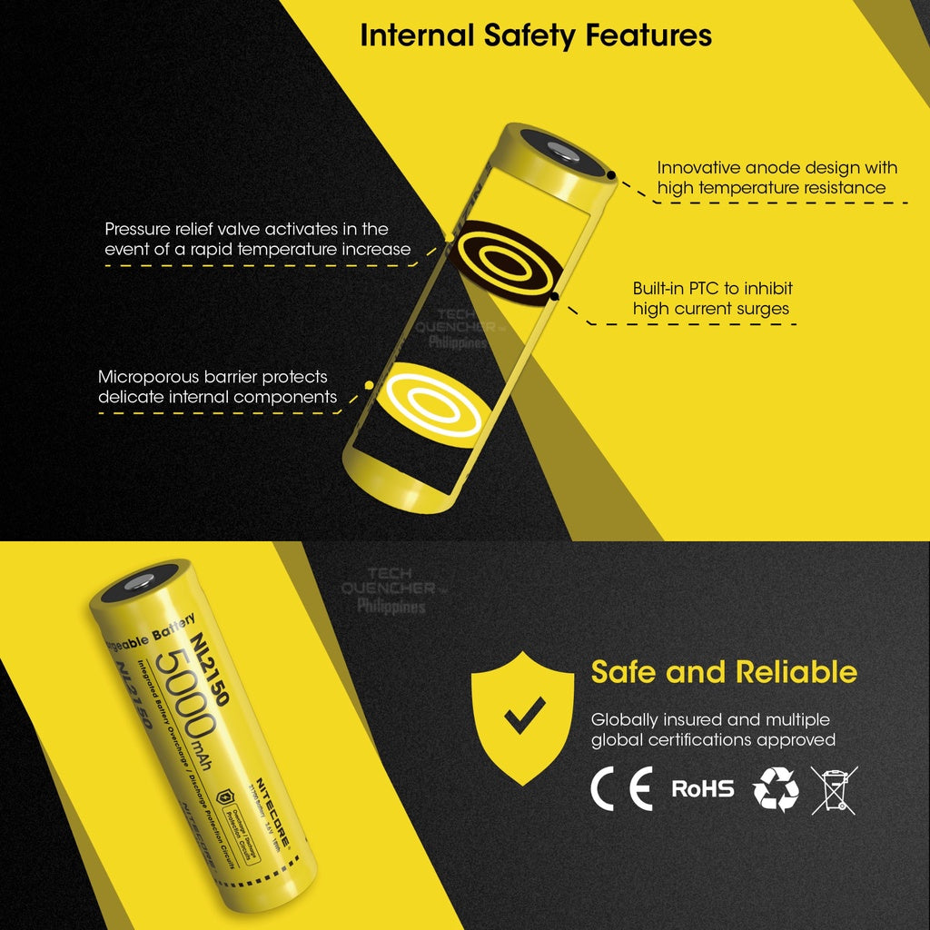 Nitecore NL2150 Battery 5000mAh  21700 High Performance