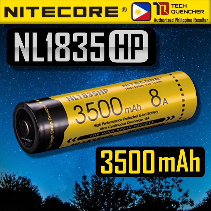 Nitecore NL1835HP Battery - 3500mAh 8A 18650 High Performance Protected Li-ion Rechargeable Battery
