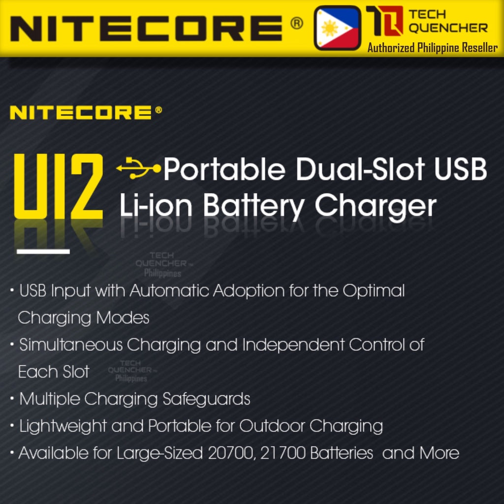 Nitecore UI2 Portable USB Li-ion Battery Charger - Dual Slot