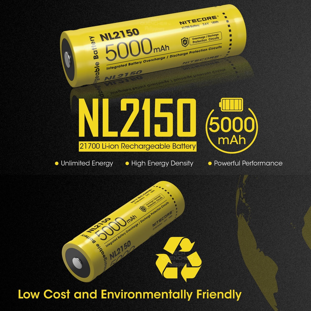 Nitecore NL2150 Battery 5000mAh  21700 High Performance