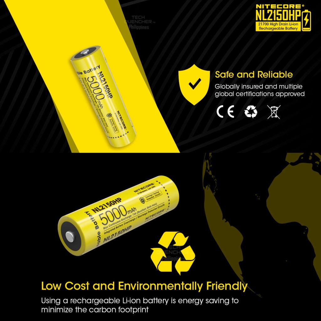 Nitecore NL2150HP Battery 5000mAh High Drain Li-ion Rechargeable Battery