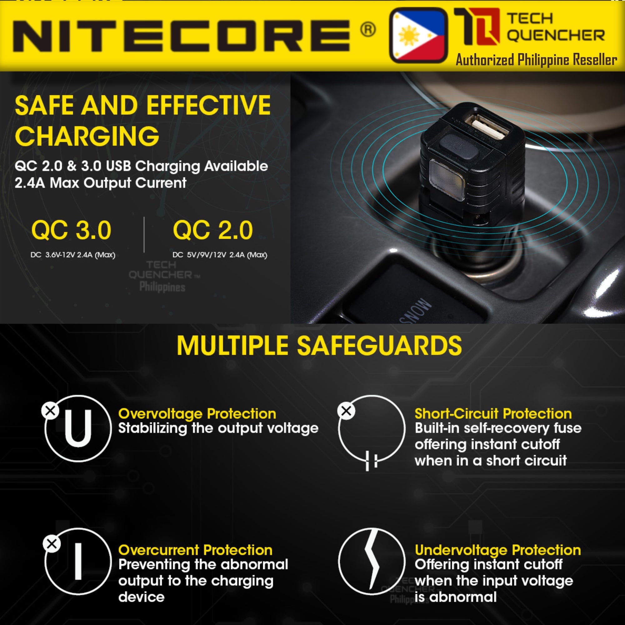 Nitecore VCL10 Vehicle Car Charger